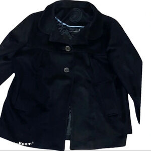 Zara classic black  pea coat Sz 4